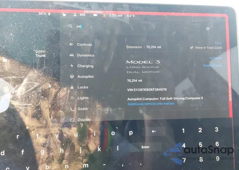 2019 Tesla Model 3 Long Range/Performance из США, поврежденный, VIN 5YJ3E1EB0KF384879